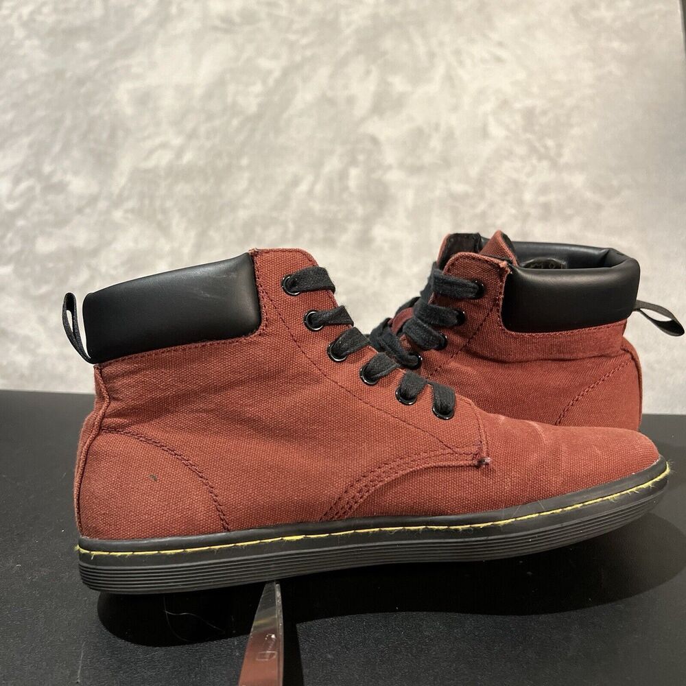 Dr Martens Maelly Ankle Boot Women's 8 Red Canvas Air Wair Casual Chukka - Picture 6 of 10